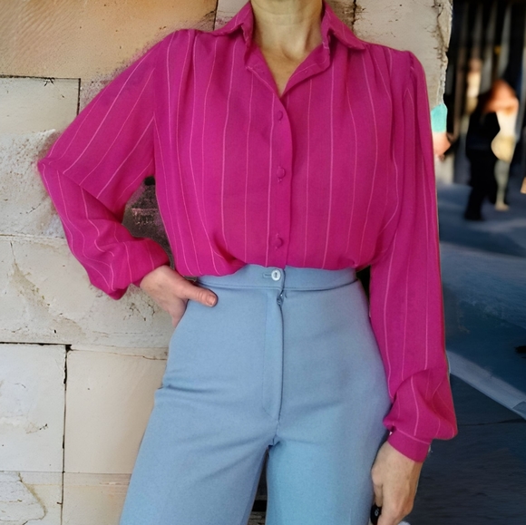 Vtg 60s Blouse - Picture 4 of 11